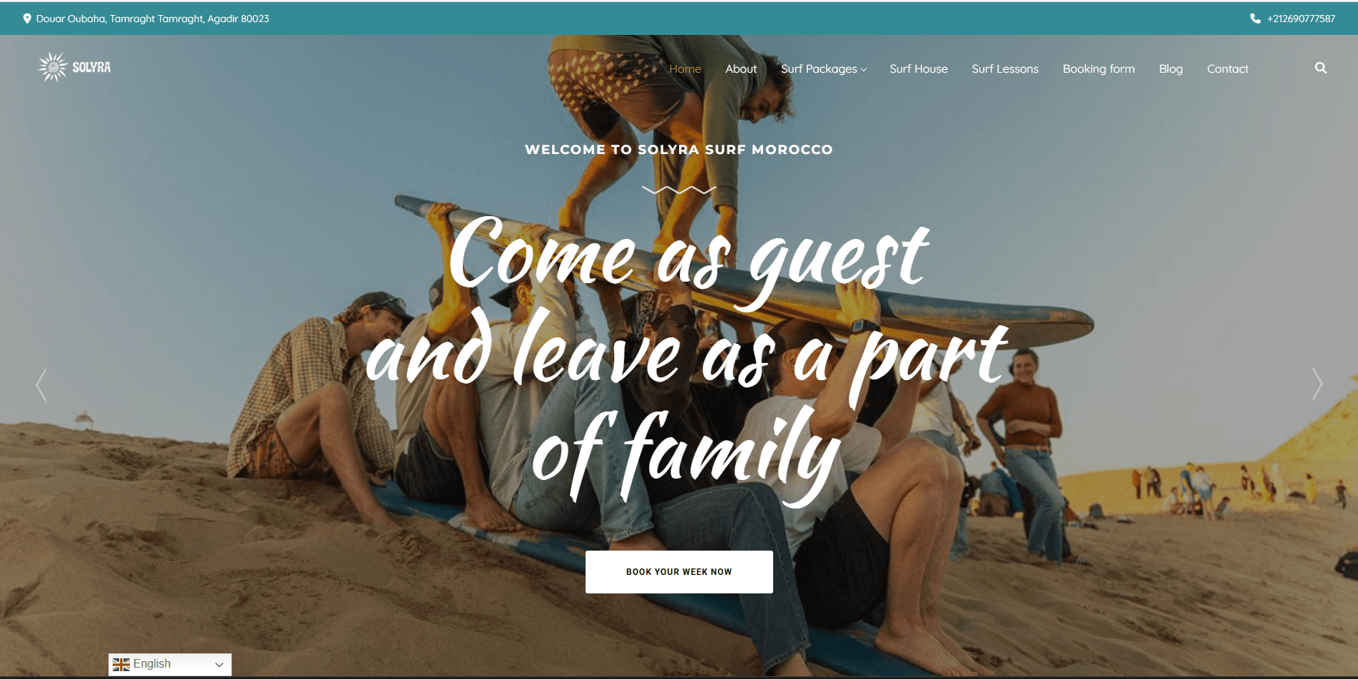 Solyra Surf Morocco — homepage